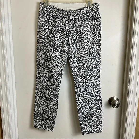 Ann Taylor Factory sz 0 Black White Signature Cropped Pants - Picture 3 of 13